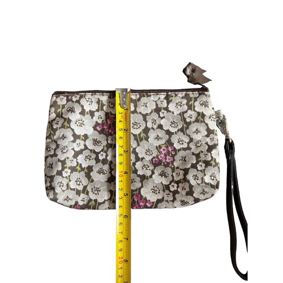 Thirty One Small Floral‎ Pattern Fabric Zipper Wristlet Wallet - Picture 5 of 6